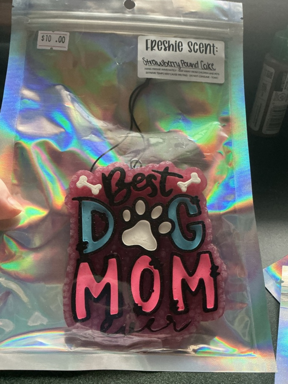 Best Dog Mom Ever Car Freshie— Strawberry Pound Cake
